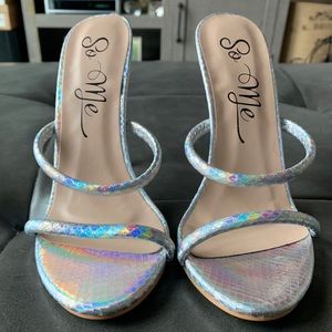 Silver So Me heeled sandals